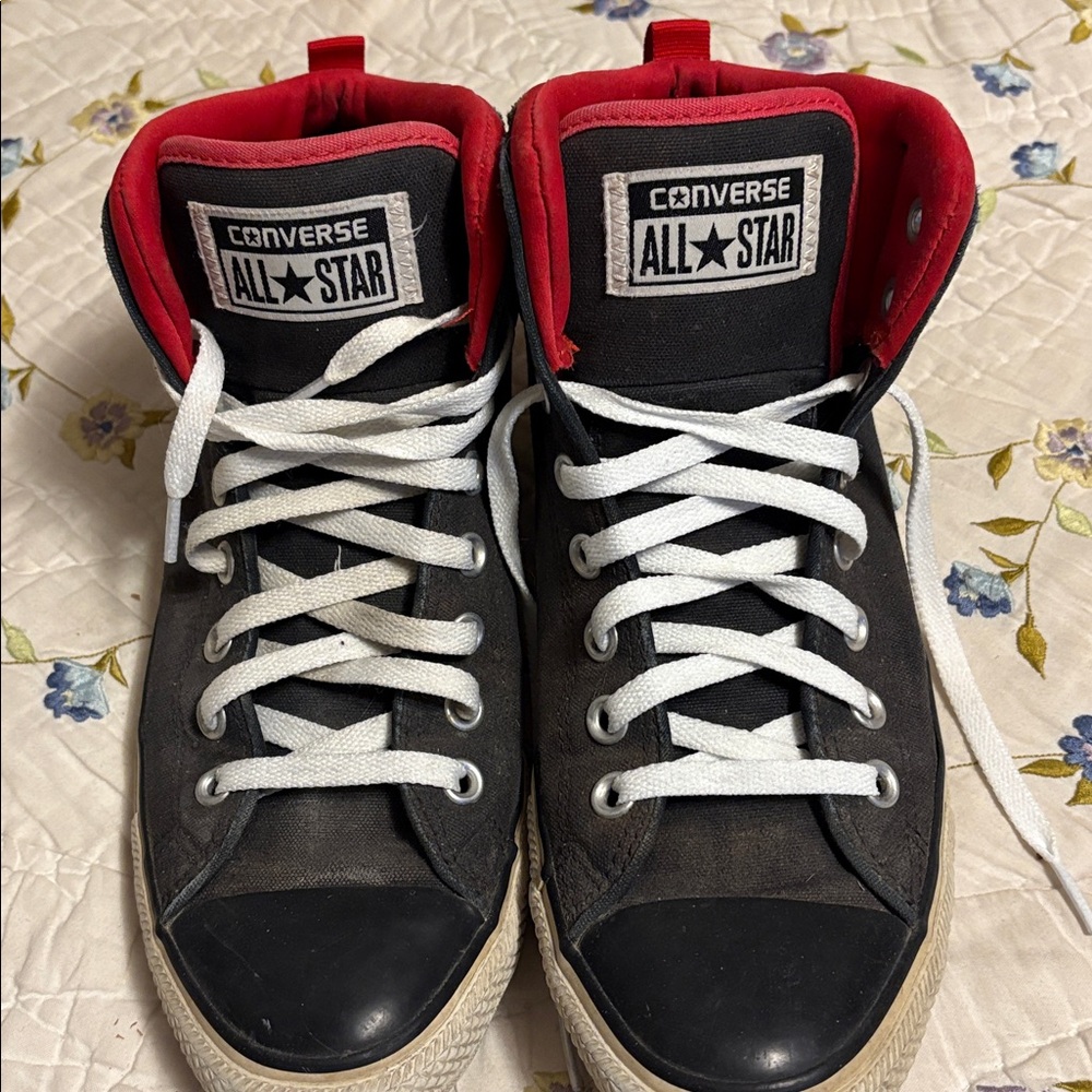 Converse Men’s All Star Black and Red High-Tops